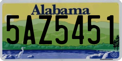 AL license plate 5AZ5451