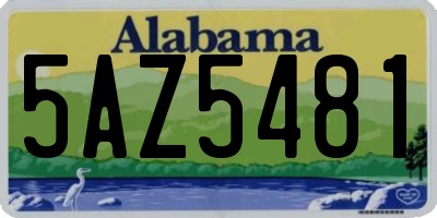 AL license plate 5AZ5481