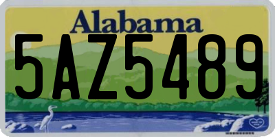 AL license plate 5AZ5489