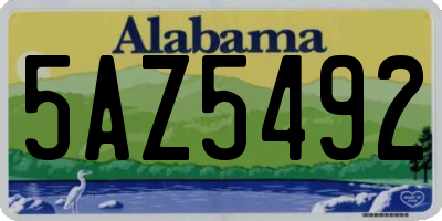 AL license plate 5AZ5492