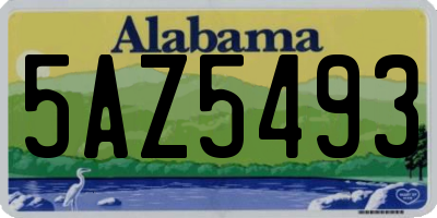 AL license plate 5AZ5493