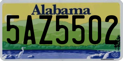 AL license plate 5AZ5502