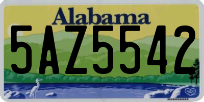 AL license plate 5AZ5542