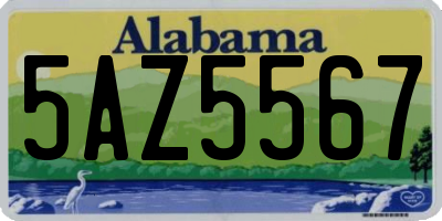 AL license plate 5AZ5567