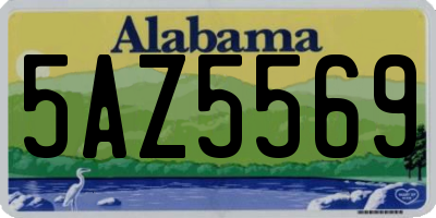 AL license plate 5AZ5569