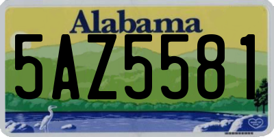 AL license plate 5AZ5581