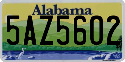 AL license plate 5AZ5602