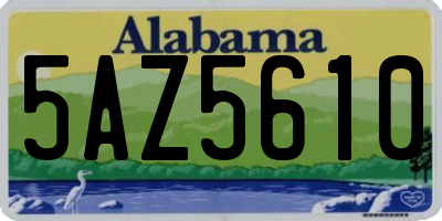 AL license plate 5AZ5610
