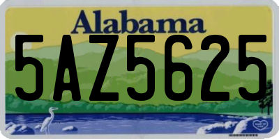 AL license plate 5AZ5625