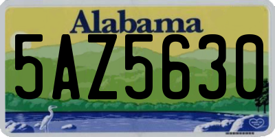 AL license plate 5AZ5630