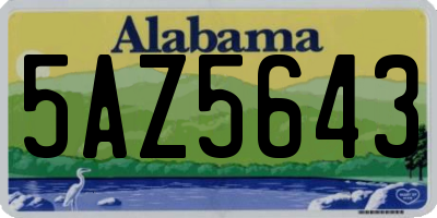 AL license plate 5AZ5643