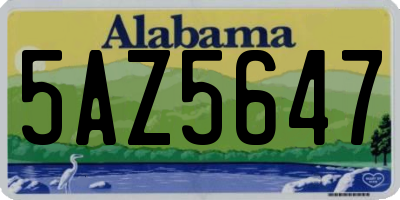 AL license plate 5AZ5647