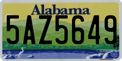 AL license plate 5AZ5649