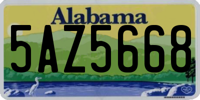 AL license plate 5AZ5668