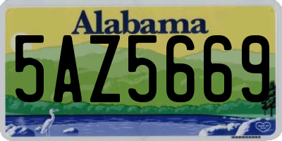 AL license plate 5AZ5669