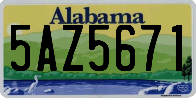 AL license plate 5AZ5671