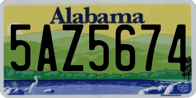 AL license plate 5AZ5674