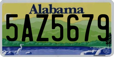 AL license plate 5AZ5679
