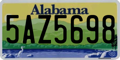 AL license plate 5AZ5698