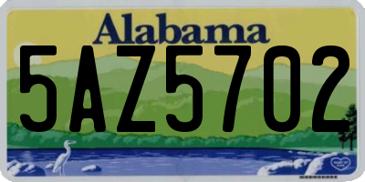 AL license plate 5AZ5702