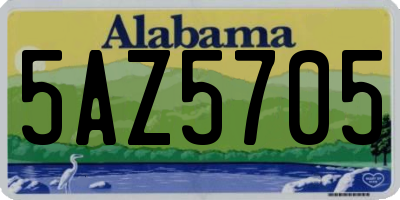 AL license plate 5AZ5705