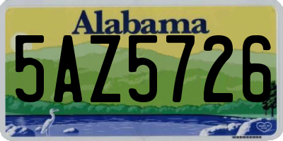 AL license plate 5AZ5726