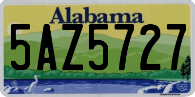 AL license plate 5AZ5727