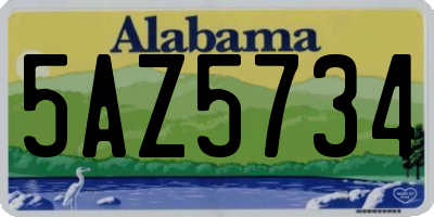 AL license plate 5AZ5734