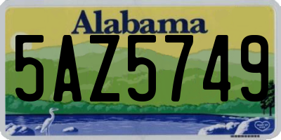 AL license plate 5AZ5749