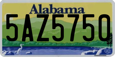 AL license plate 5AZ5750