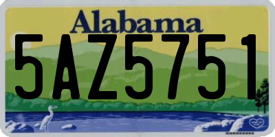 AL license plate 5AZ5751