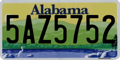 AL license plate 5AZ5752