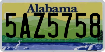 AL license plate 5AZ5758