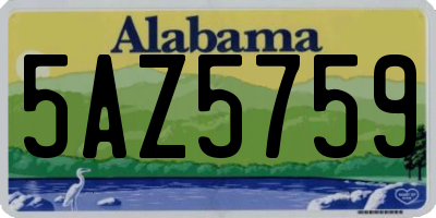AL license plate 5AZ5759