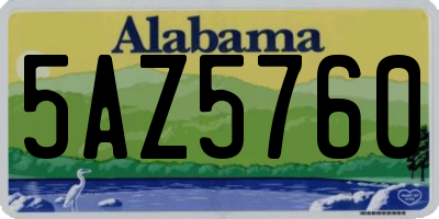 AL license plate 5AZ5760