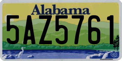 AL license plate 5AZ5761