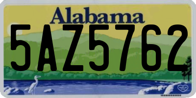 AL license plate 5AZ5762