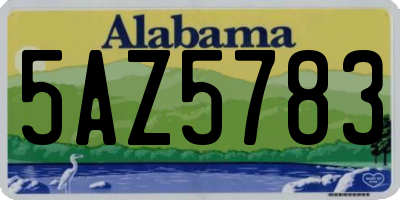 AL license plate 5AZ5783