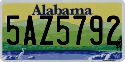 AL license plate 5AZ5792