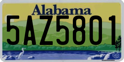 AL license plate 5AZ5801