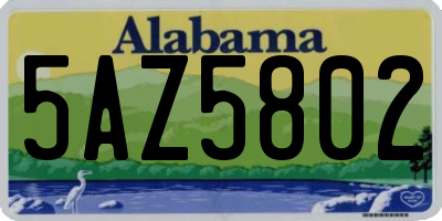 AL license plate 5AZ5802