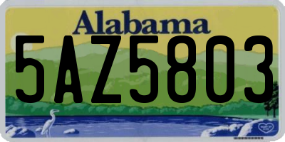 AL license plate 5AZ5803