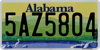 AL license plate 5AZ5804