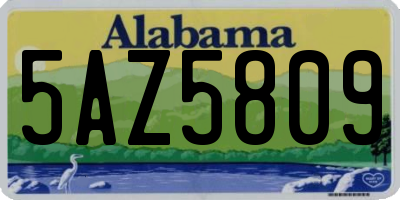 AL license plate 5AZ5809