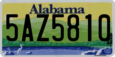 AL license plate 5AZ5810