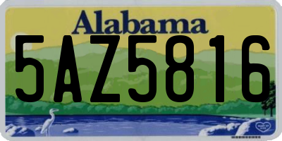 AL license plate 5AZ5816