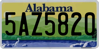 AL license plate 5AZ5820