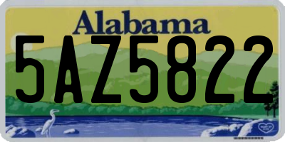 AL license plate 5AZ5822