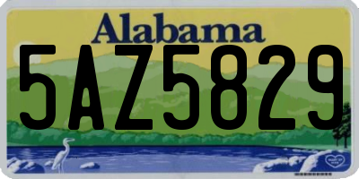 AL license plate 5AZ5829