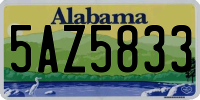AL license plate 5AZ5833